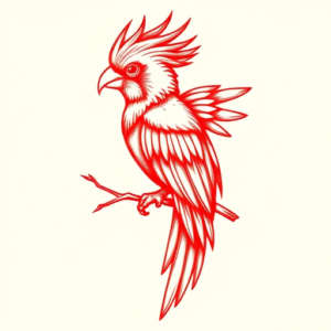 Red Ink Quetzal Tattoo