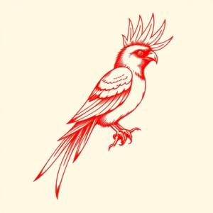 Red Ink Quetzal Tattoo