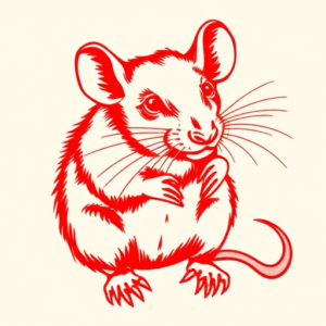 Red Ink Rat Tattoo