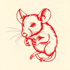 Red Ink Rat Tattoo