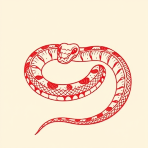 Red Ink Rattlesnake Tattoo