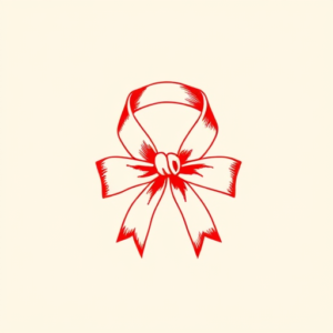 Red Ink Ribbon Tattoo