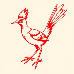 Red Ink Roadrunner Tattoo