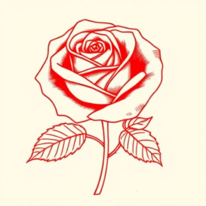 Red Ink Rose Tattoo