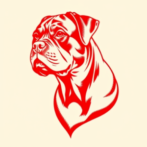 Red Ink Rottweiler Tattoo