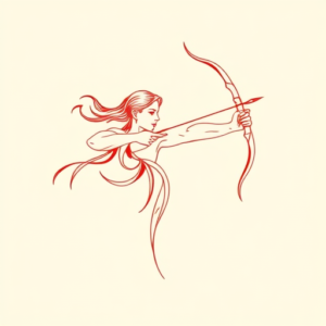 Red Ink Sagittarius Tattoo