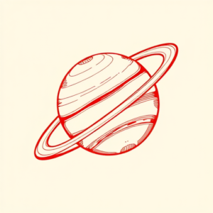 Red Ink Saturn Tattoo
