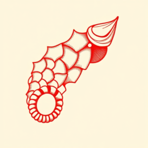 Red Ink Scale Tattoo