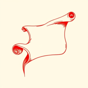 Red Ink Scroll Tattoo