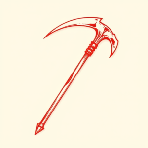 Red Ink Scythe Tattoo
