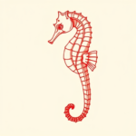 Red Ink Seahorse Tattoo