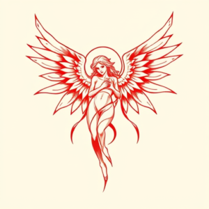 Red Ink Seraphim Tattoo