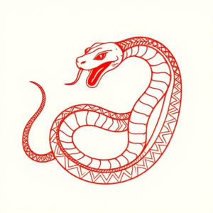 Red Ink Serpent Tattoo