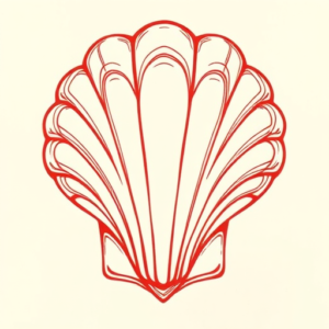 Red Ink Shell Tattoo