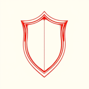 Red Ink Shield Tattoo