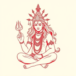 Red Ink Shiva Tattoo