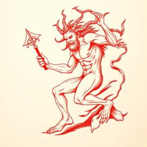 Red Ink Sisyphus Tattoo