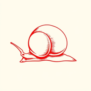 Red Ink Snail Tattoo