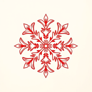 Red Ink Snowflake Tattoo