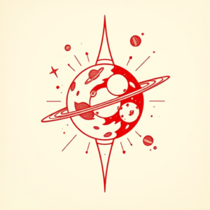 Red Ink Space Tattoo