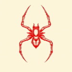 Red Ink Spider Tattoo