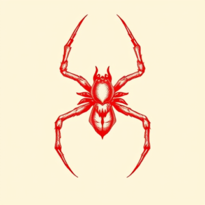 Red Ink Spider Tattoo