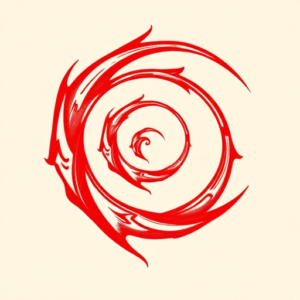 Red Ink Spiral Tattoo