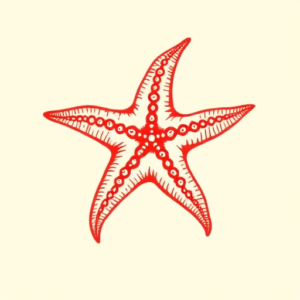 Red Ink Starfish Tattoo