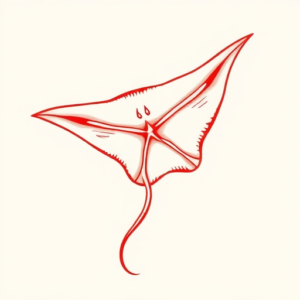 Red Ink Stingray Tattoo