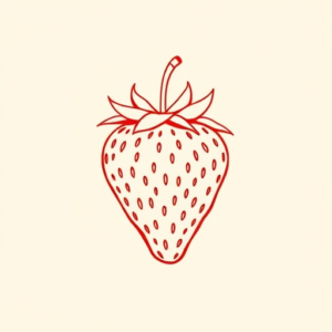 Red Ink Strawberry Tattoo