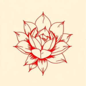 Red Ink Succulent Tattoo