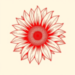 Red Ink Sunflower Tattoo