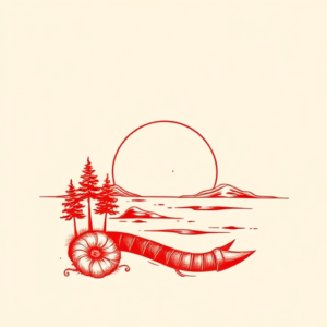 Red Ink Sunset Tattoo