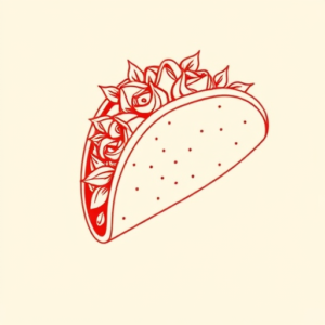 Red Ink Taco Tattoo