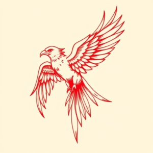 Red Ink Thunderbird Tattoo