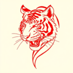 Red Ink Tiger Tattoo