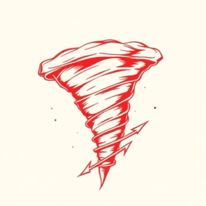 Red Ink Tornado Tattoo