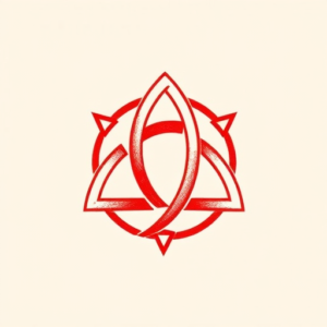 Red Ink Triquetra Tattoo