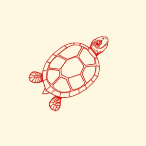 Red Ink Turtle Tattoo