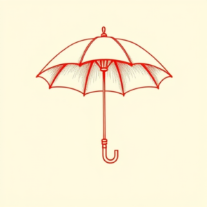 Red Ink Umbrella Tattoo