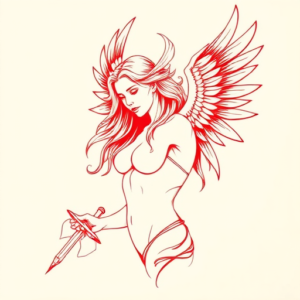 Red Ink Valkyrie Tattoo