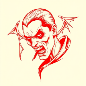 Red Ink Vampire Tattoo