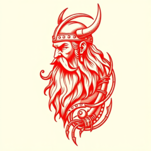 Red Ink Viking Tattoo