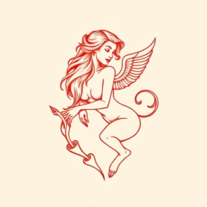 Red Ink Virgo Tattoo