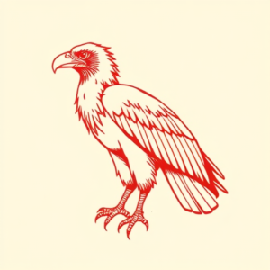 Red Ink Vulture Tattoo