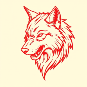 Red Ink Werewolf Tattoo