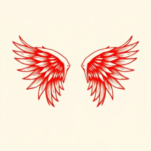 Red Ink Wings Tattoo