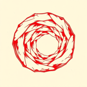 Red Ink Wormhole Tattoo