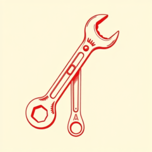 Red Ink Wrench Tattoo