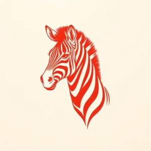 Red Ink Zebra Tattoo